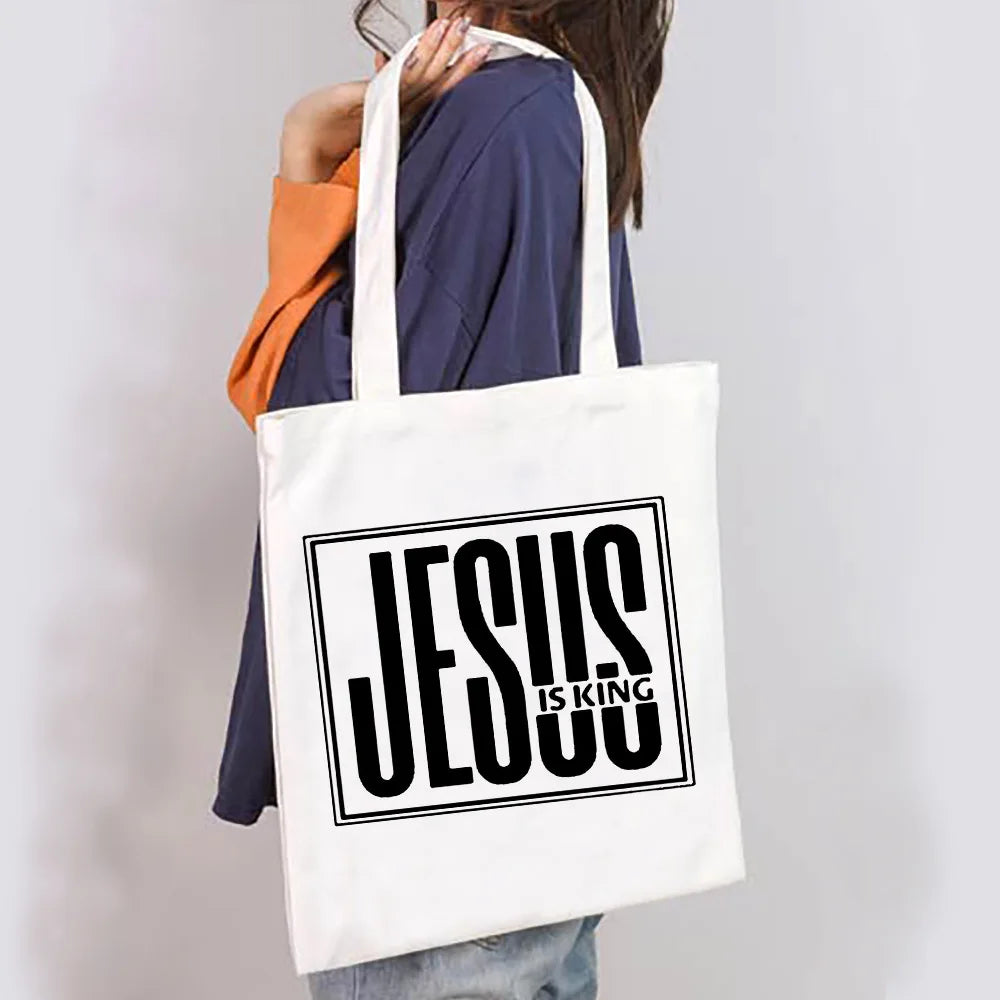 Women's Spiritual Quote Canvas Tote Shoulder Bag