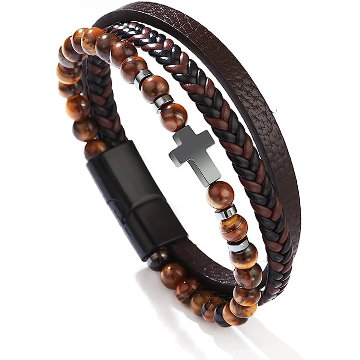 Cross Vintage Multi-Layer Leather Bracelet