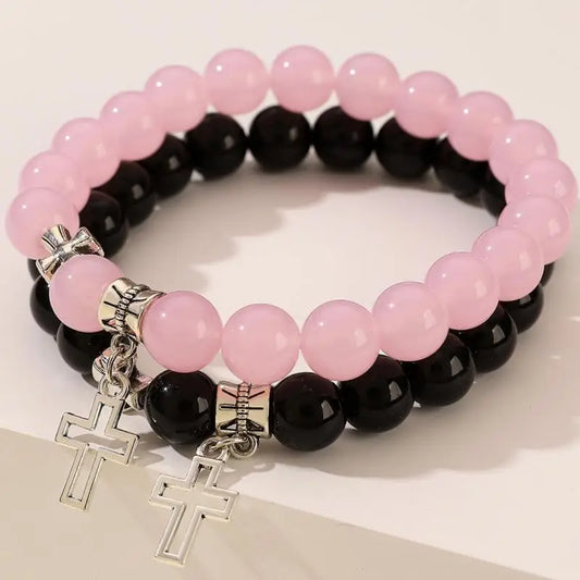 2Pcs/Couples Set Crystal Bead Bracelets