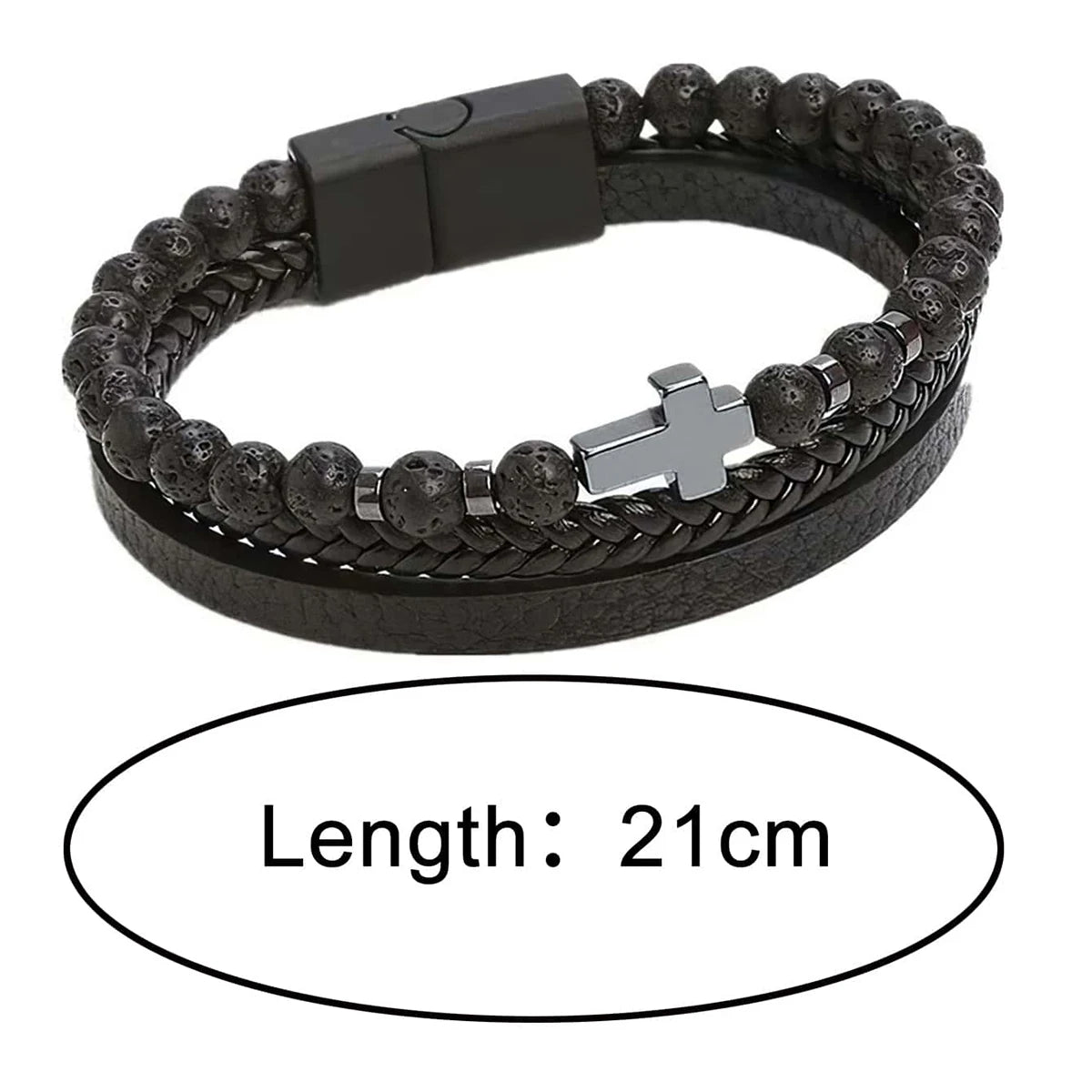Cross Vintage Multi-Layer Leather Bracelet