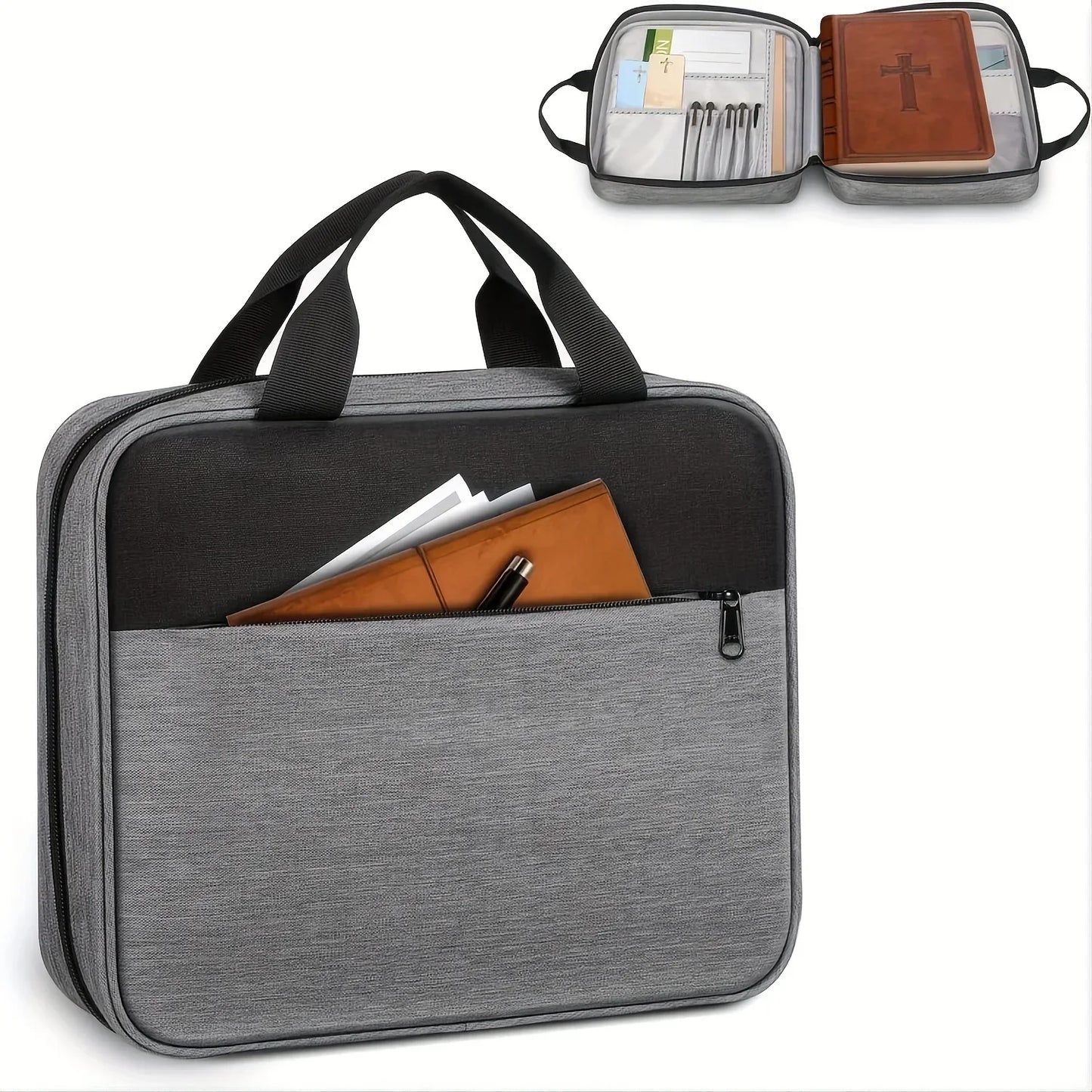 Bible Cover Carrying Case – Zippered Tote Style in Durable Polyester