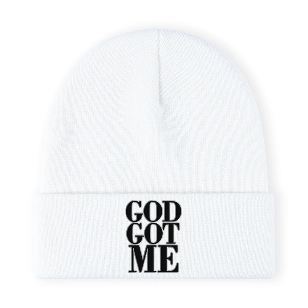 God Got Me Unisex Beanie – Knit Hat with Bold Faith Statement Embroidery