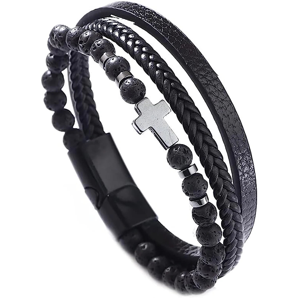 Cross Vintage Multi-Layer Leather Bracelet