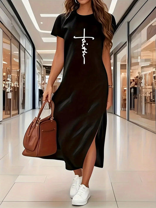 Long Cross Faith T-shirt Dress