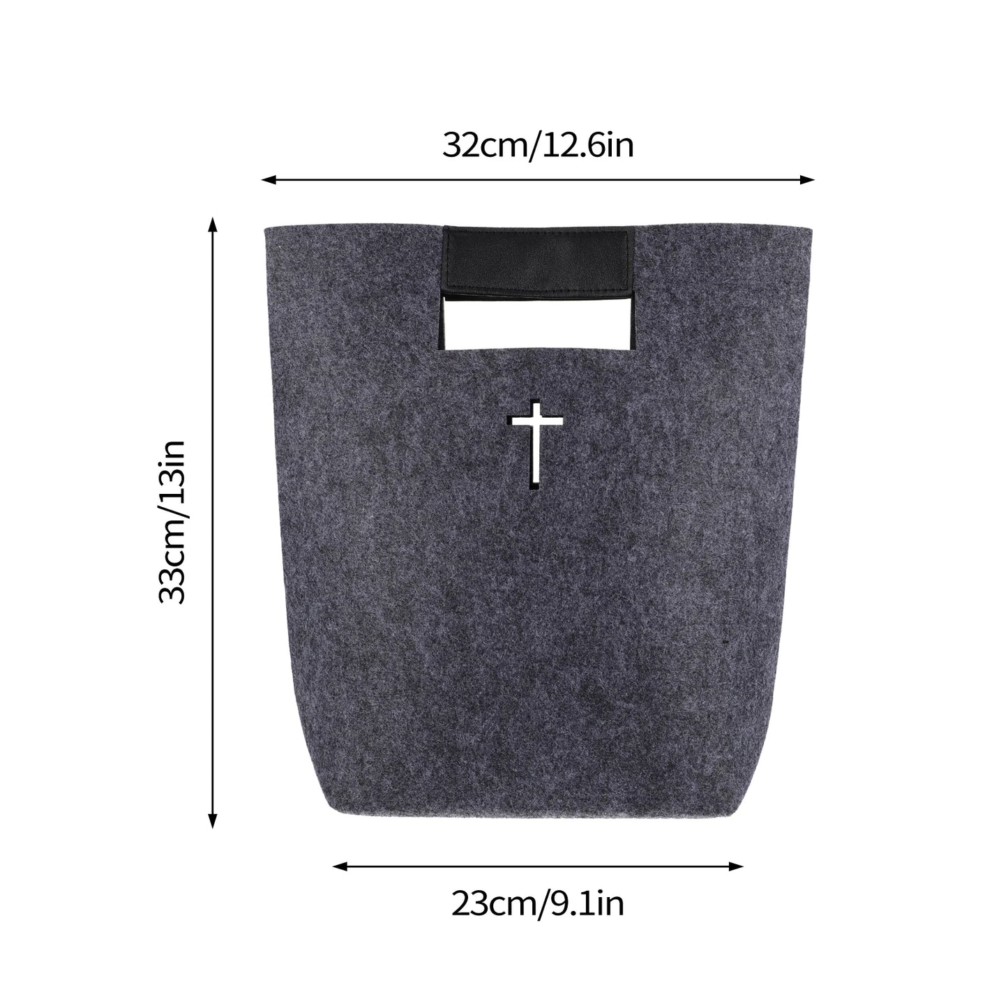 Large Capacity Bible Tote Bag - Handle Cross