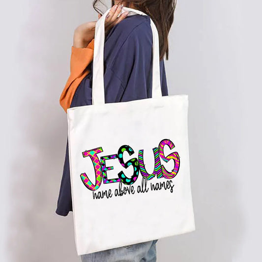 Women's Spiritual Quote Canvas Tote Shoulder Bag