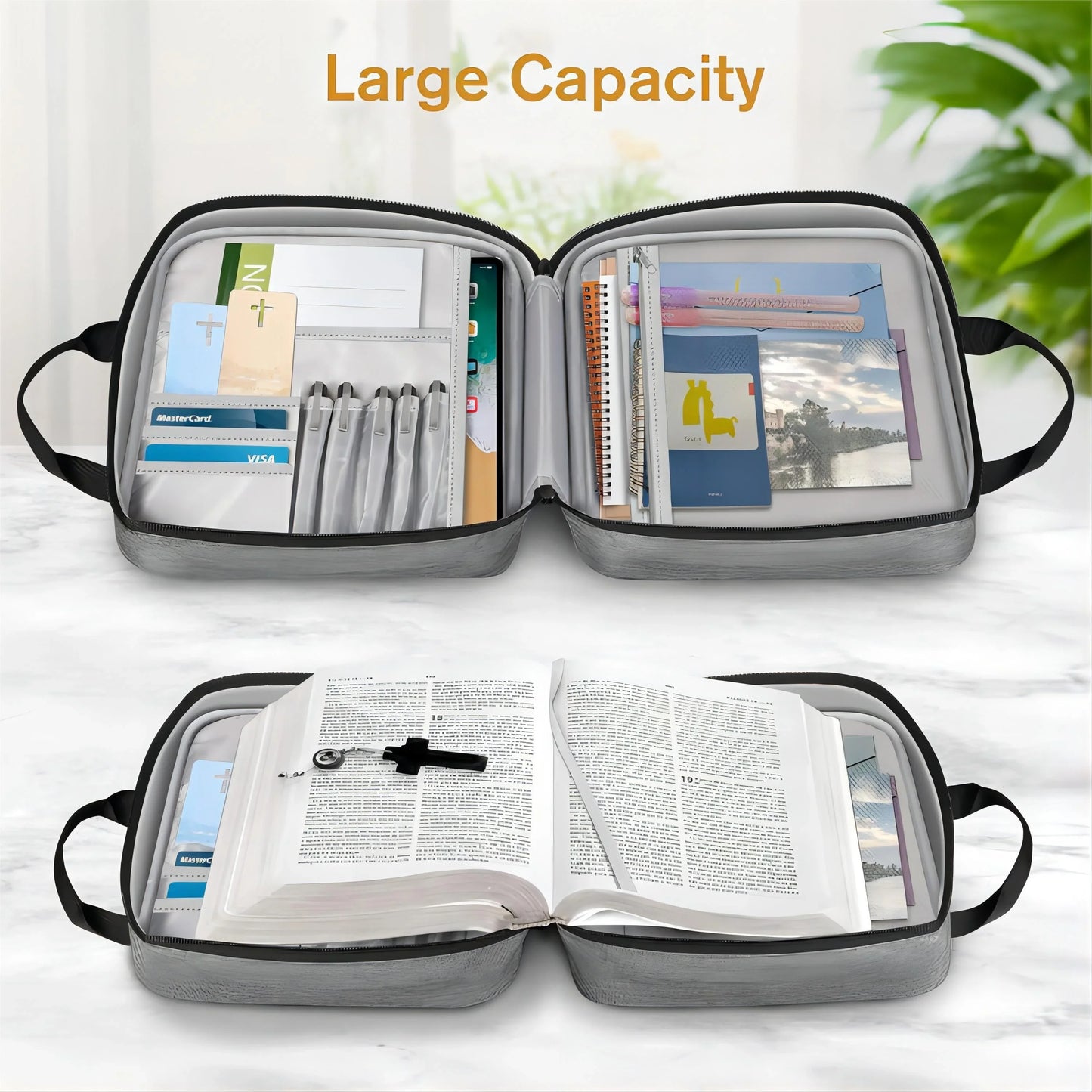 Bible Cover Carrying Case – Zippered Tote Style in Durable Polyester