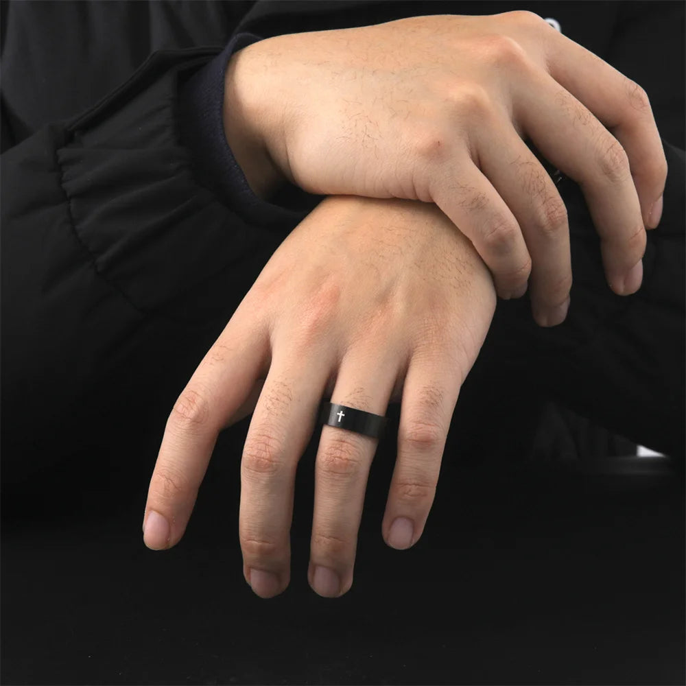 Unisex Cross Ring – Minimalist Design in Multiple Colors