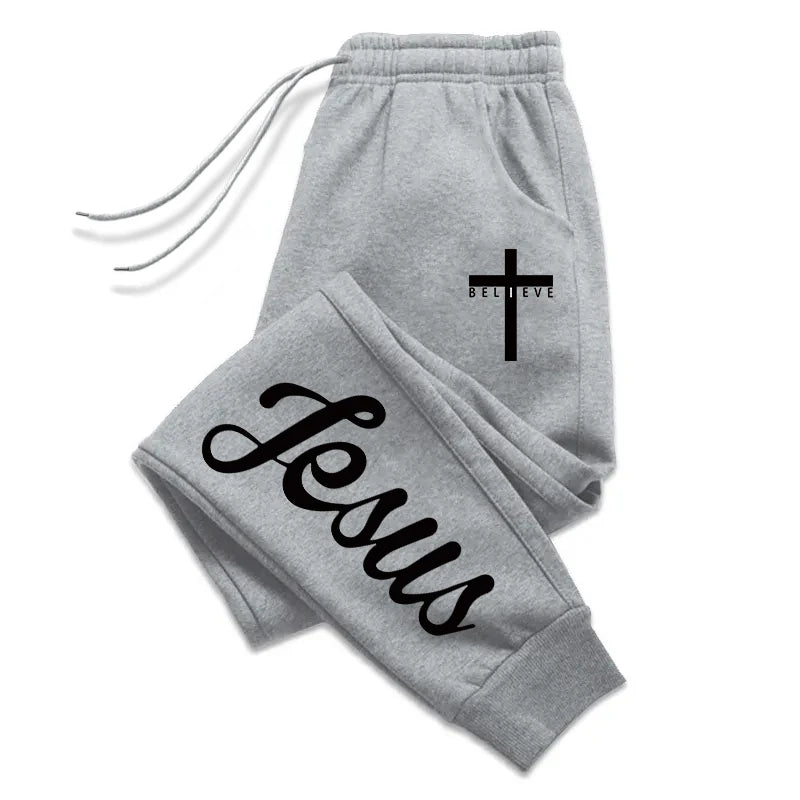 Jesus Cross Men's Drawstring Sweatpants