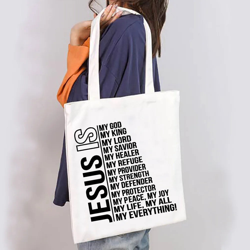 Women's Spiritual Quote Canvas Tote Shoulder Bag