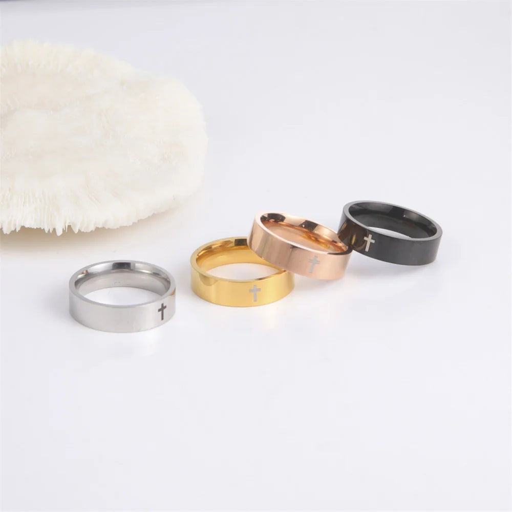 Unisex Cross Ring – Minimalist Design in Multiple Colors