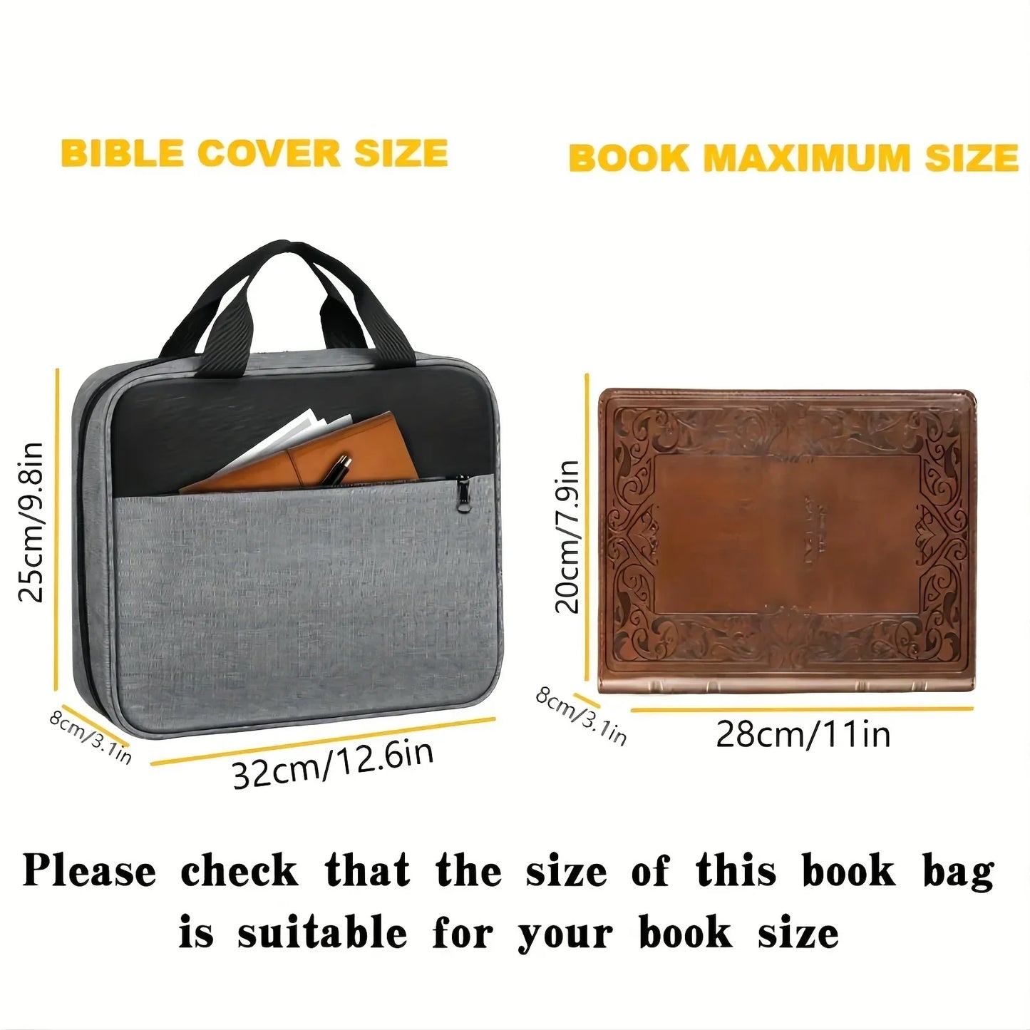 Bible Cover Carrying Case – Zippered Tote Style in Durable Polyester