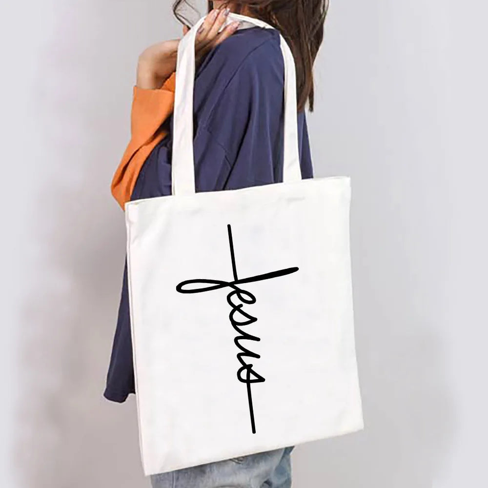 Women's Spiritual Quote Canvas Tote Shoulder Bag