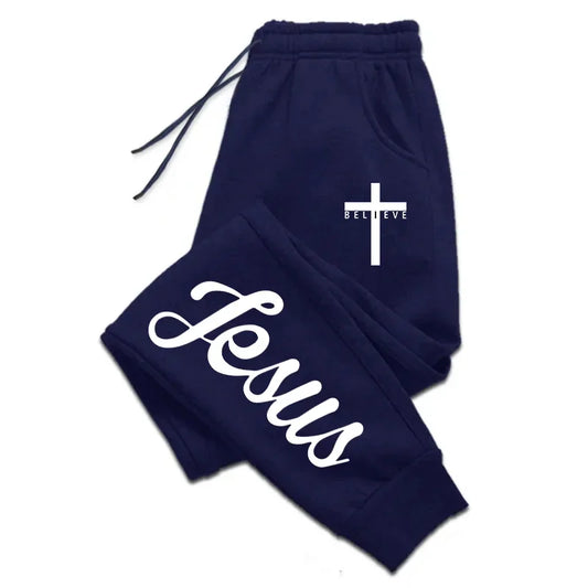 Jesus Cross Men's Drawstring Sweatpants