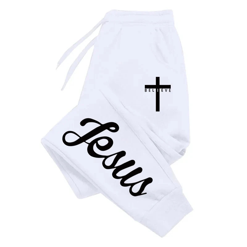 Jesus Cross Men's Drawstring Sweatpants