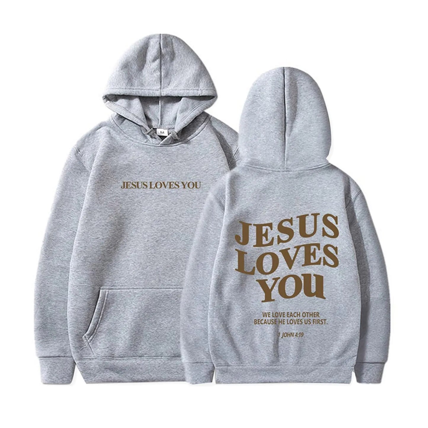 Women Jesus Loves You Oversized Graphic Hoodie
