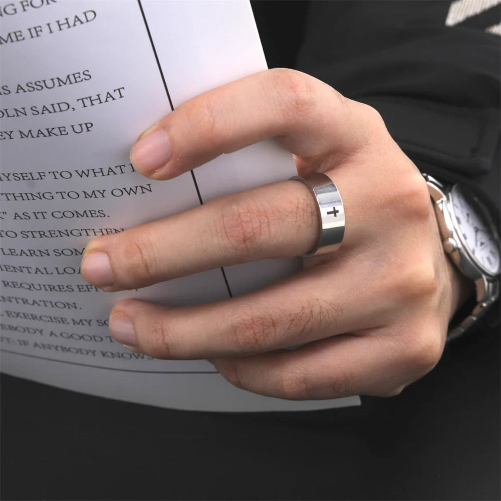 Unisex Cross Ring – Minimalist Design in Multiple Colors