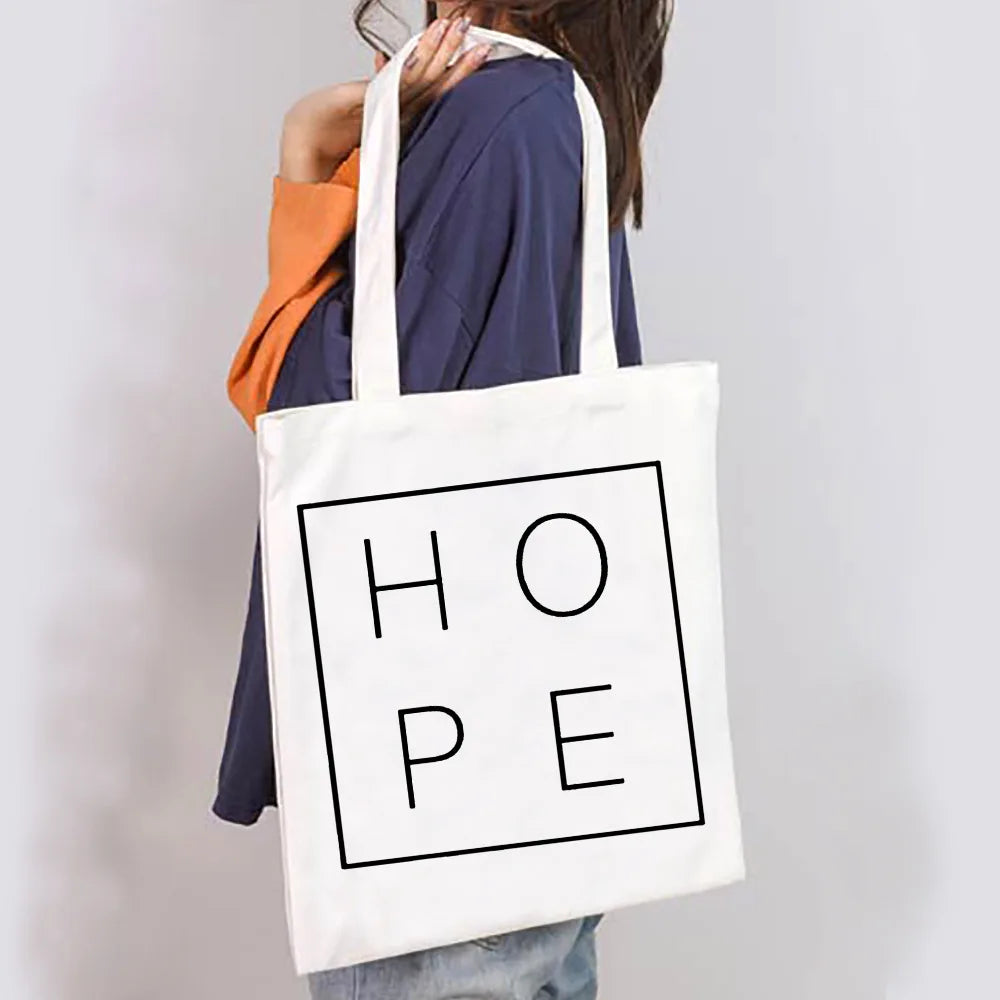 Women's Spiritual Quote Canvas Tote Shoulder Bag
