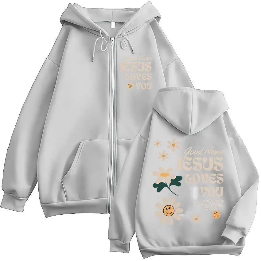 Good News Jesus Loves You Zipper Hoodie