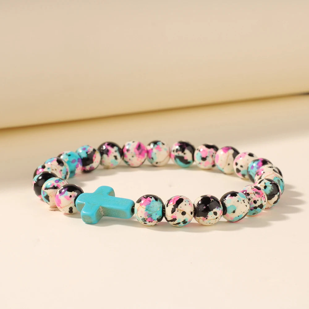 Colorful Beaded Stone Bracelet