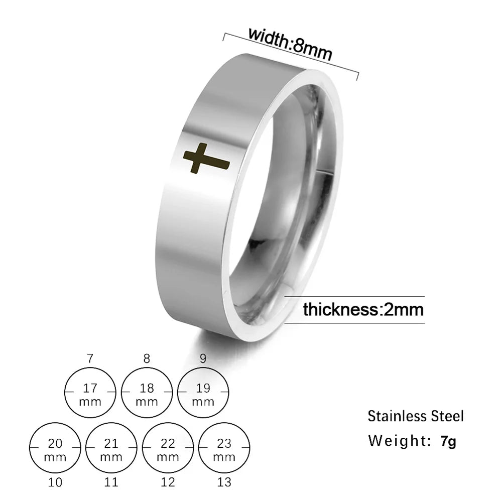 Unisex Cross Ring – Minimalist Design in Multiple Colors