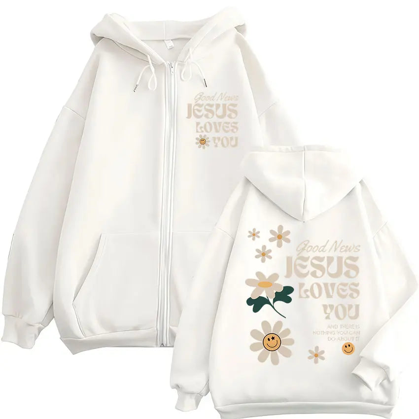 Good News Jesus Loves You Zipper Hoodie