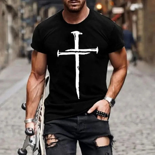 Nail Cross - Men’s Christian Symbol Tee