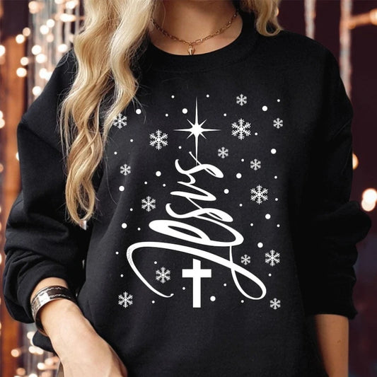 Jesus Christmas Tree Sweatshirt