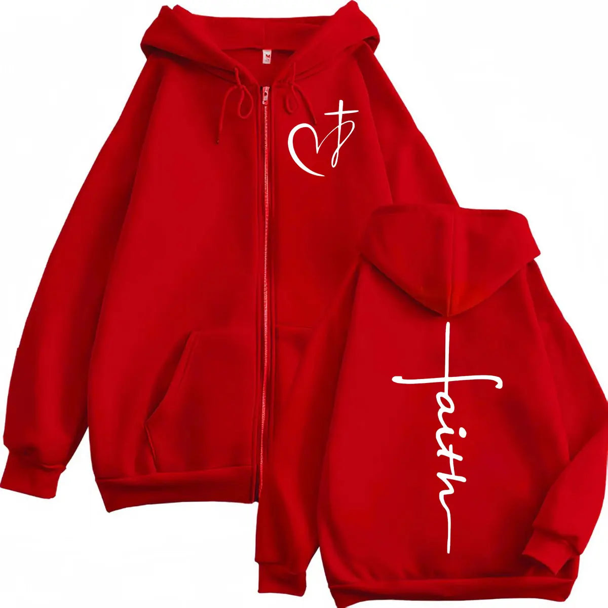 Heart Cross Zipper Hoodie