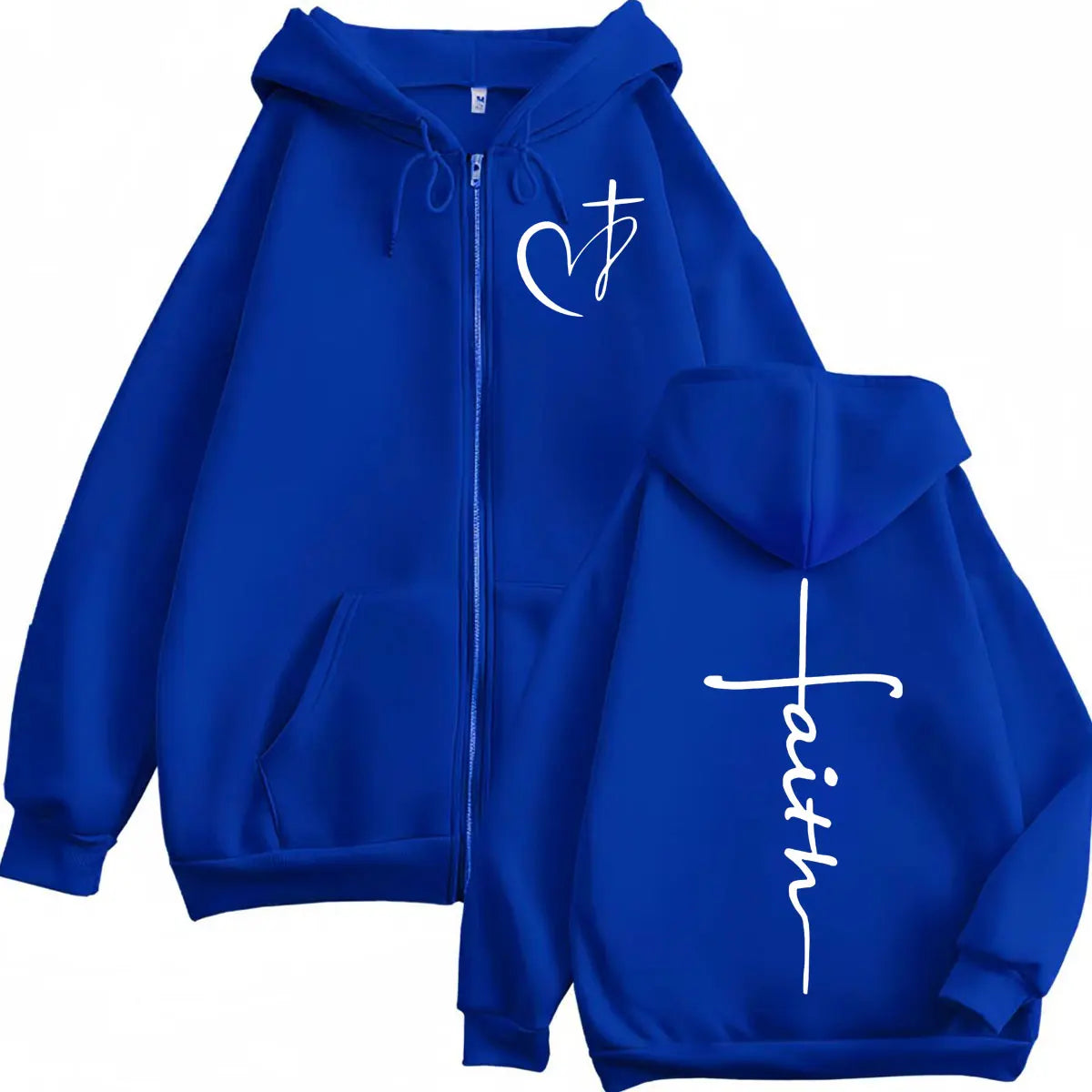 Heart Cross Zipper Hoodie
