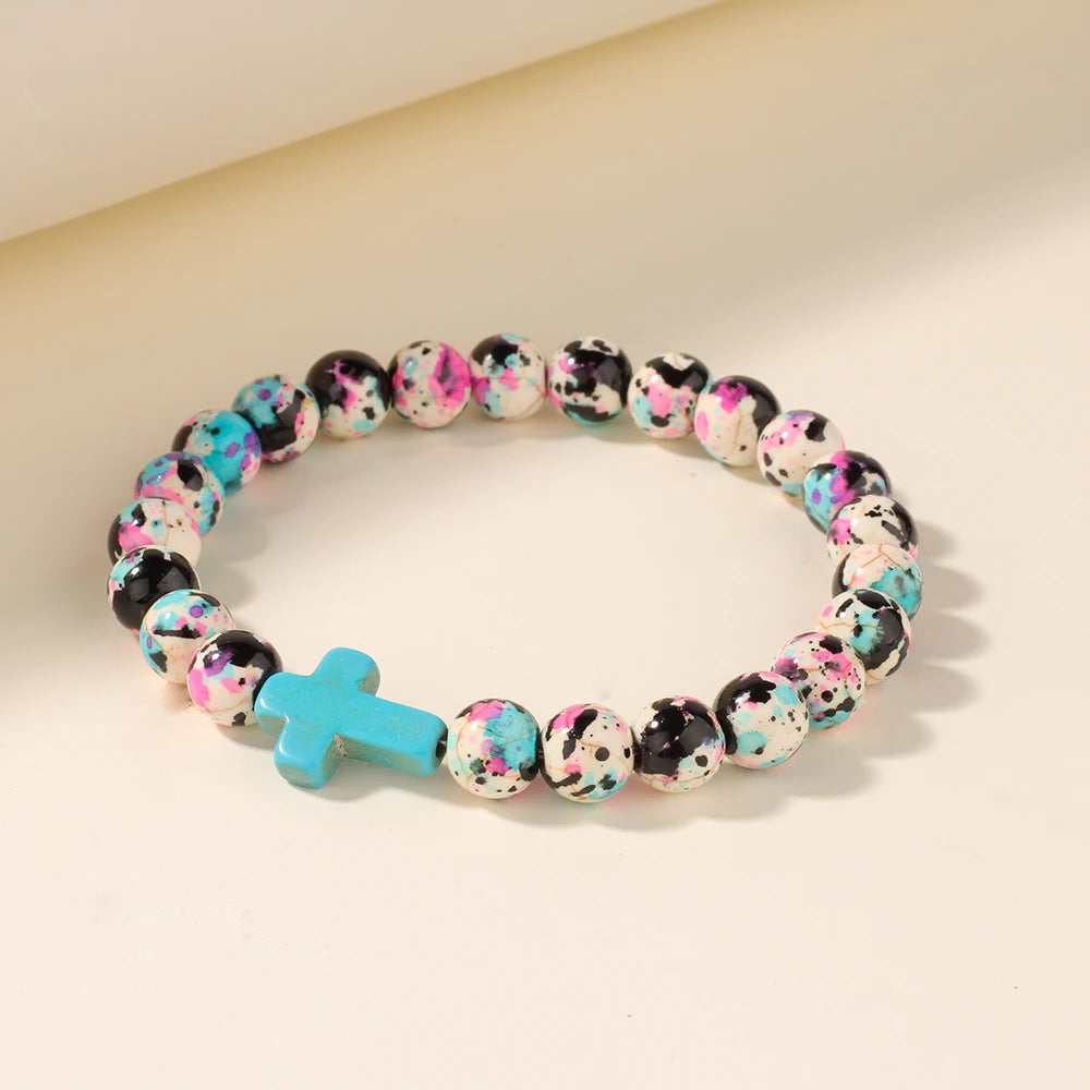 Colorful Beaded Stone Bracelet