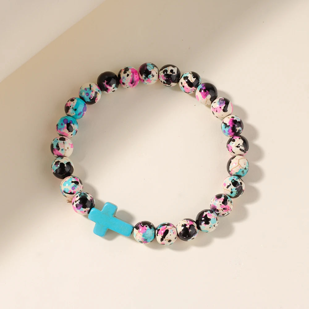 Colorful Beaded Stone Bracelet