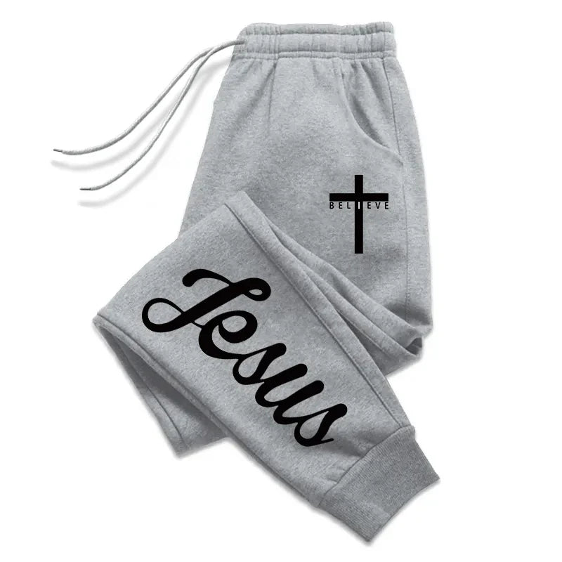 Jesus Cross Men's Drawstring Sweatpants